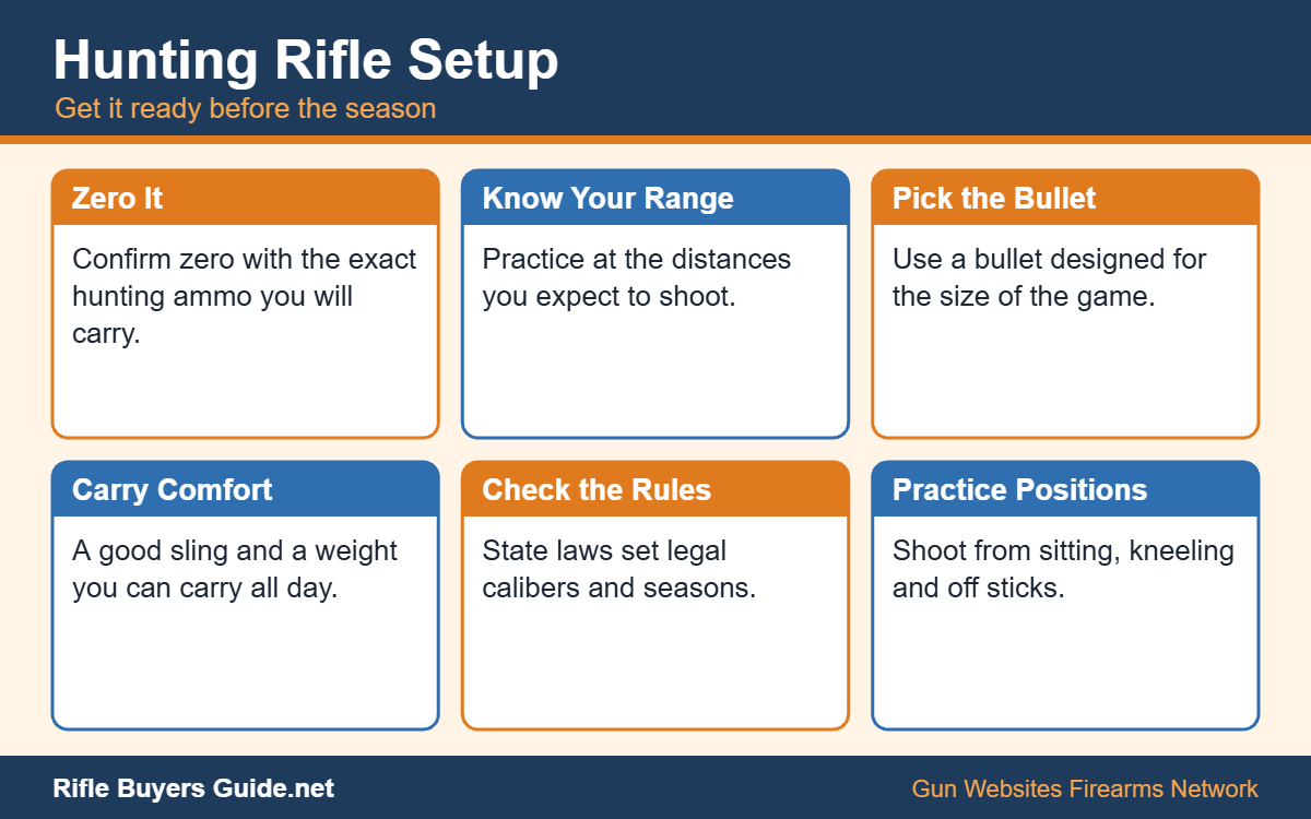 Checklist for setting up a hunting rifle