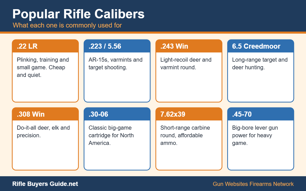 Popular rifle calibers and what each one is typically used for