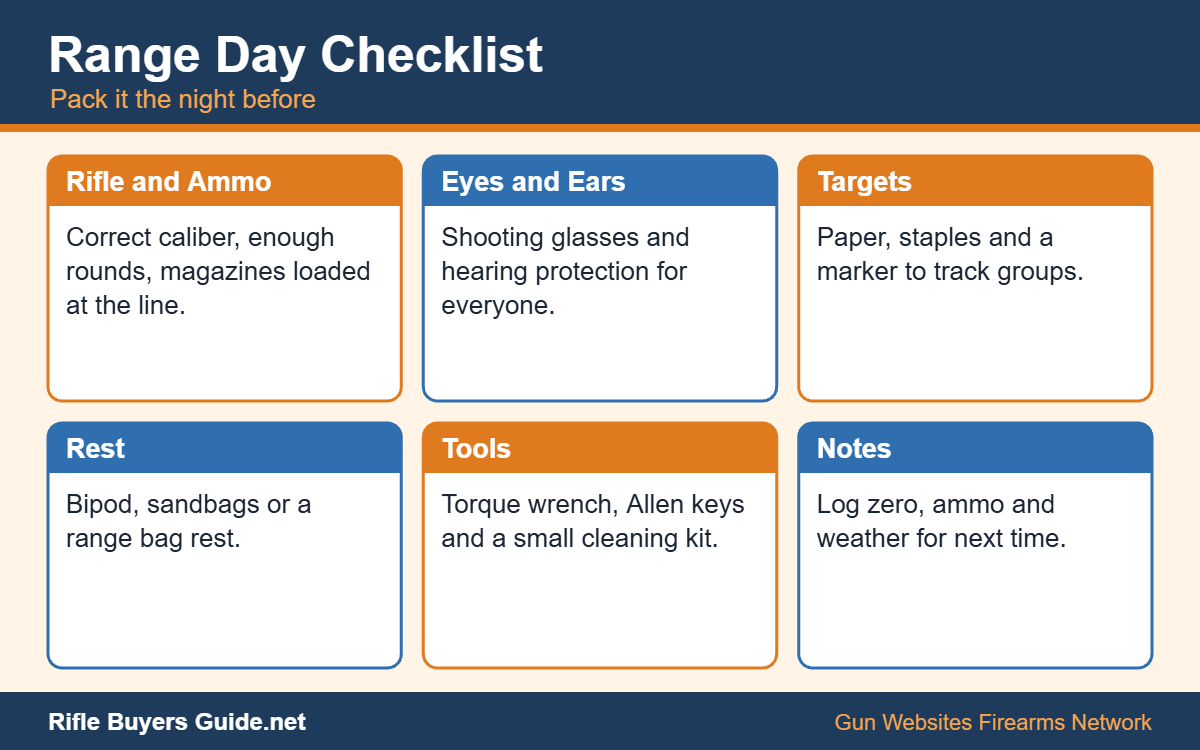 Range day checklist for rifle shooters