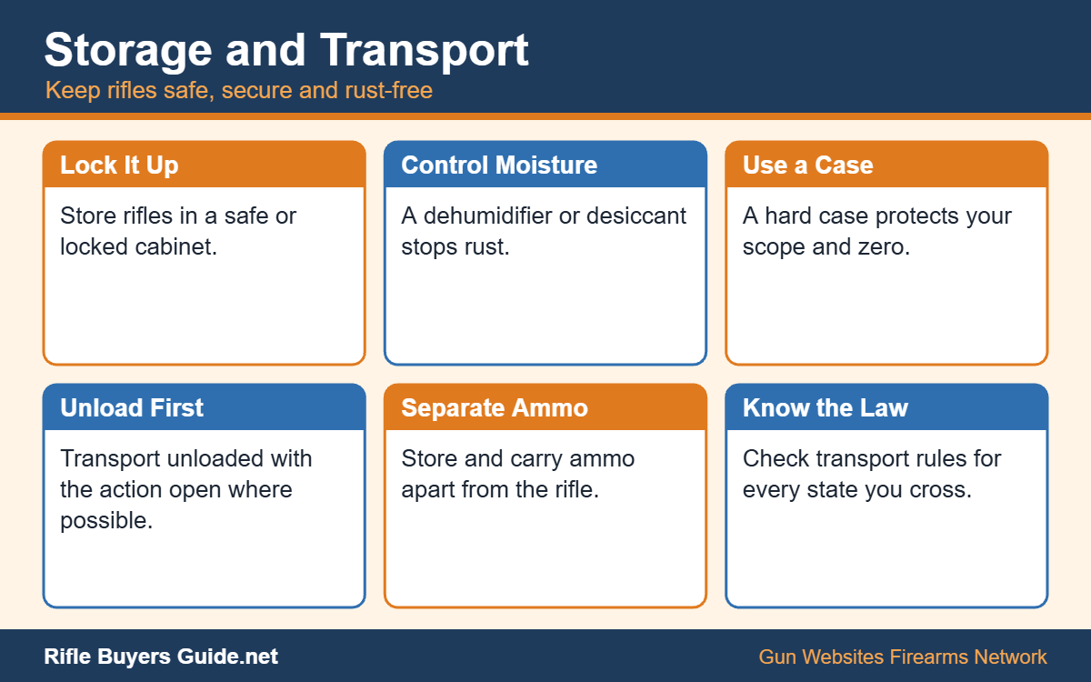 Safe rifle storage and transport tips