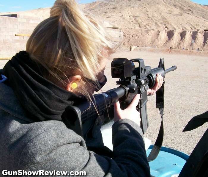 Shooter on the firing line with a carbine