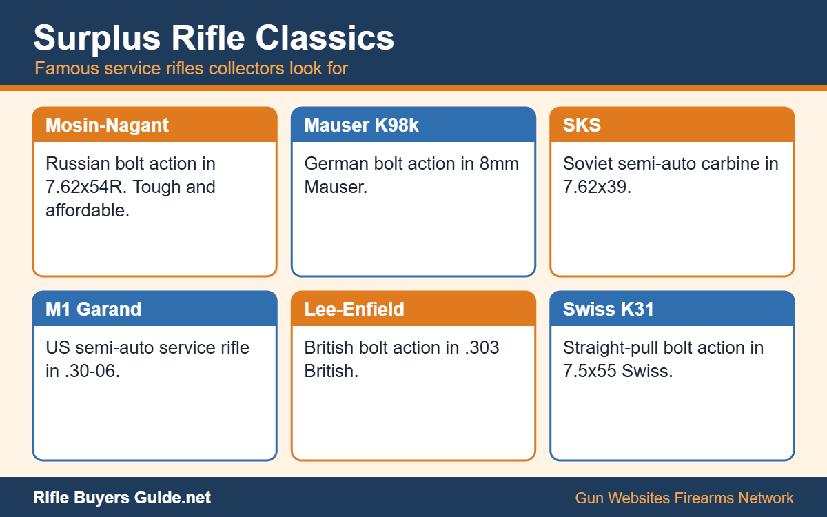 Classic military surplus rifles and their cartridges